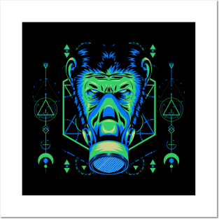 mask apes head Posters and Art